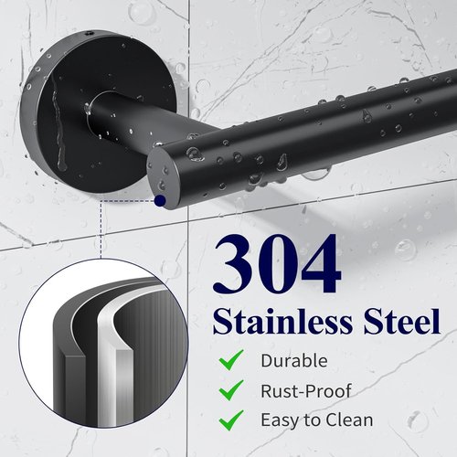 Kitsure Toilet Paper Holder - Sturdy Matte Black Wall-Mounted Design | Premium 304 Stainless Steel for Mega Rolls