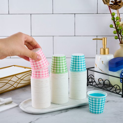 LITOPAK 720 Pack 3 oz Paper Cups, Colorful Disposable Bathroom Cups, Small Mouthwash Mugs for Home, Bathroom, Picnic, Party, and Events