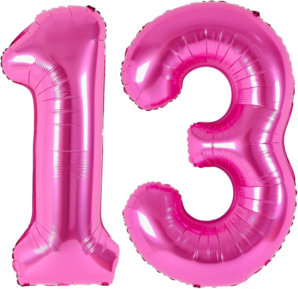 Regine Switzerland 40-Inch Pink Number 13 Balloons - Perfect for Kids' Birthday & Anniversary Celebrations