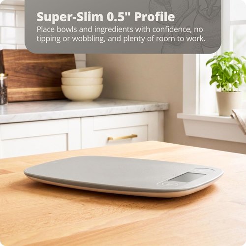 Greater Goods Food Scale - Digital Kitchen Scale with 1g Precision, Easy-Tare & Quick Conversion | Slim, Durable & Portable Design for Cooking & Baking
