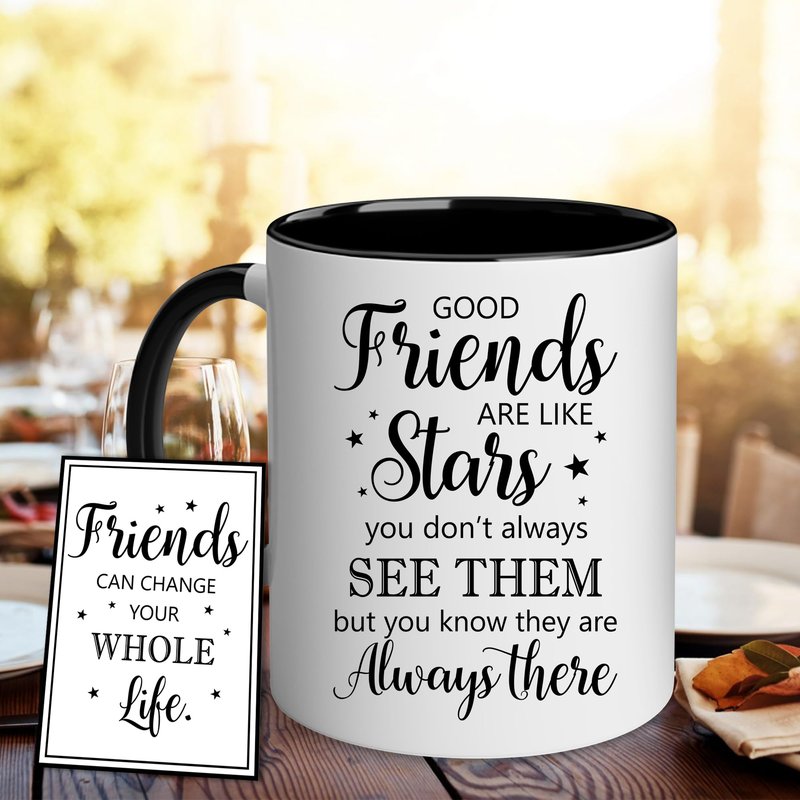 DEKIDOKA Best Friend Birthday Gifts for Women - Friendship Gifts for Women - Mothers Day Gift For Her, Friends Female, Besties - Friend Star Coffee Mugs - Good Friends are Like Stars