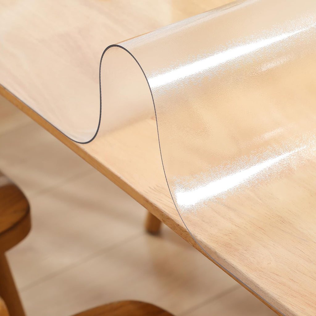 MOCAL Clear Plastic Kitchen Countertop Cover Mat Table Protector Cover Wooden Furniture Tablecloth Wipeable Vinyl PVC Coffee End Table Chair Floors Pad Scratch Proof