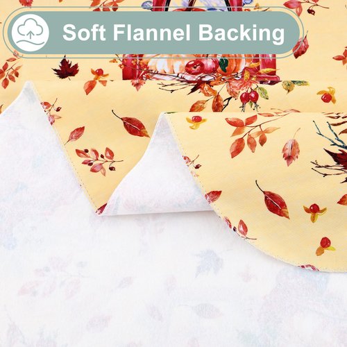 misaya Rectangle Waterproof Vinyl Table Cloth, Wipeable Tablecloth with Flannel Backing, Plastic Table Cover for Fall, Thanksgiving (Pumpkin Truck, 60" x 102")