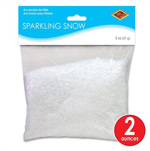 Beistle Sparkling Snow - 2-Ounce Decorative White Snow for Holiday Crafts & Décor