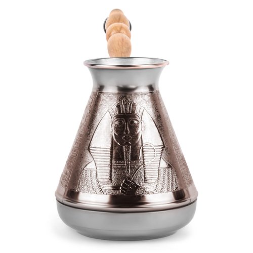 Egypt Copper Cezve Large 23.7 fl oz Ibrik Coffee Pot Greek Coffee Pot with Wooden Handle