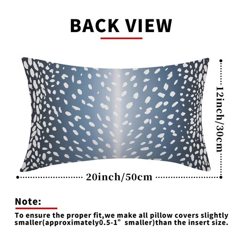 Antelope Lumbar Pillow Covers 12X20 Inch Navy Blue Faux Fawn Deer Animal Print Decorative Pillow Cases Modern Neutral Cotton Linen Throw Pillows Set of 2 Home Decor for Sofa Porch Couch Outdoor