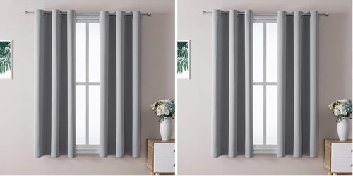 ChrisDowa Grommet Blackout Curtains - Thermal Insulated Room Darkening Panels, Light Grey, 42"W x 63"L - 4-Piece Set