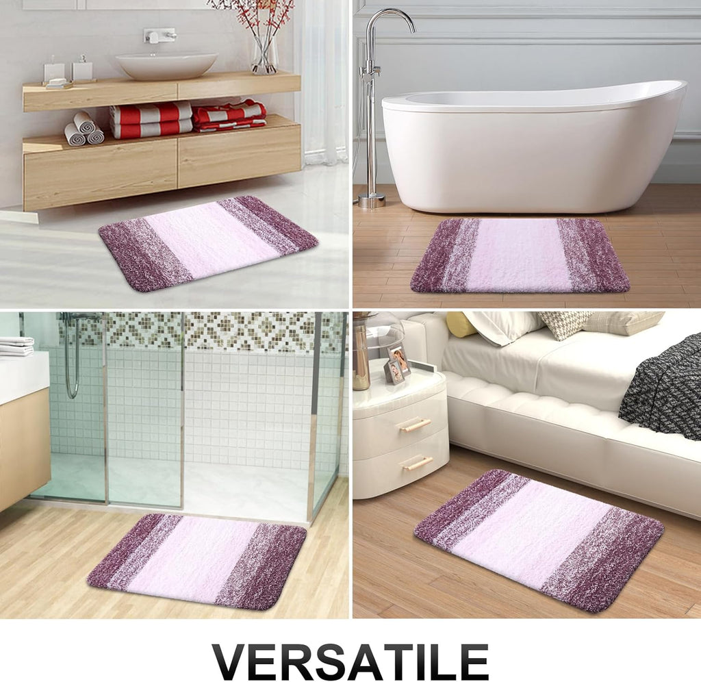 OLANLY Bathroom Runner Rug - Extra Soft Microfiber Mat with Rubber Backing | Quick Dry, Washable, 44x24, Mauve