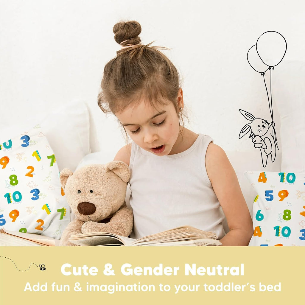 My Little Dreamy Toddler Pillow - 13x18 Organic Cotton Travel Pillowcase, Soft & Breathable for Ages 2-5