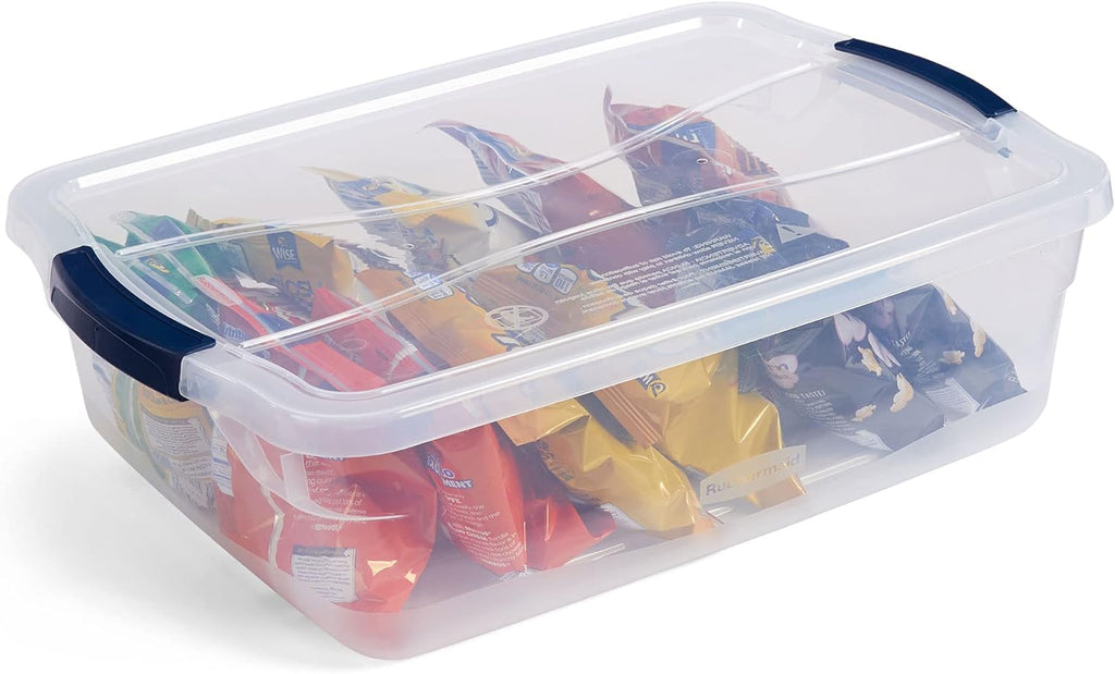 Rubbermaid Latching Plastic Storage Totes - Durable & Versatile | 12 Pack for Easy Organization
