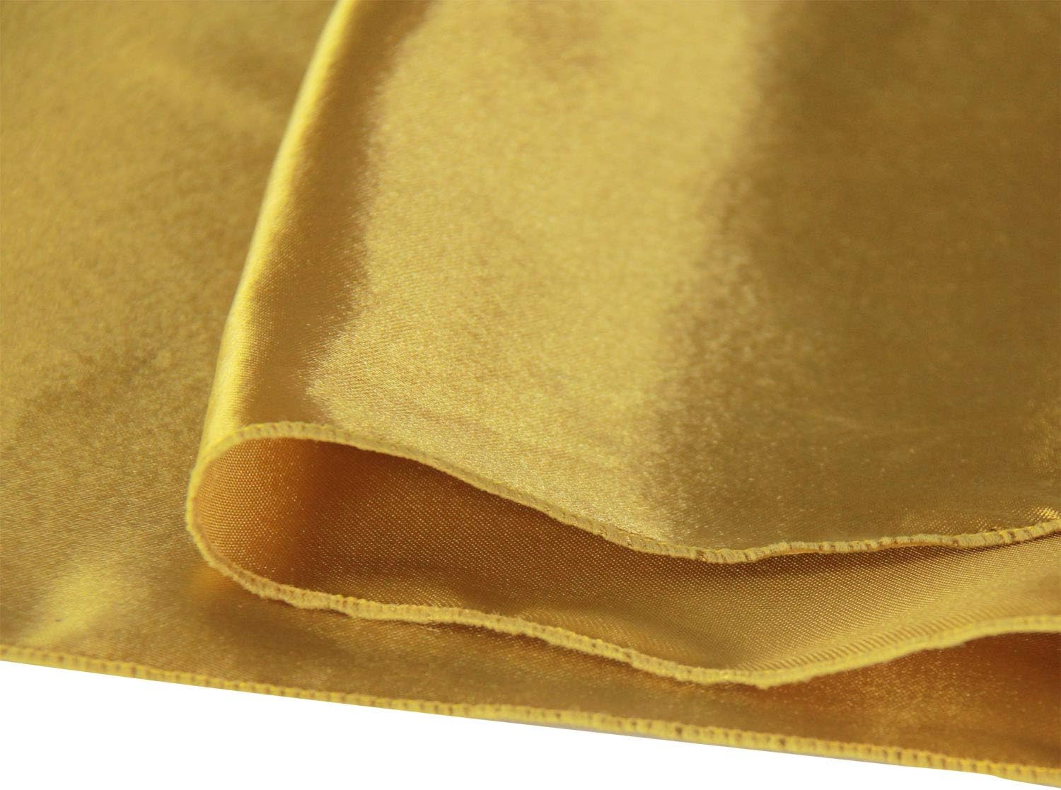 WELMATCH Gold Satin Chair Sashes - 50 Pcs Elegant Wedding & Party Decoration Bows | Gold Color