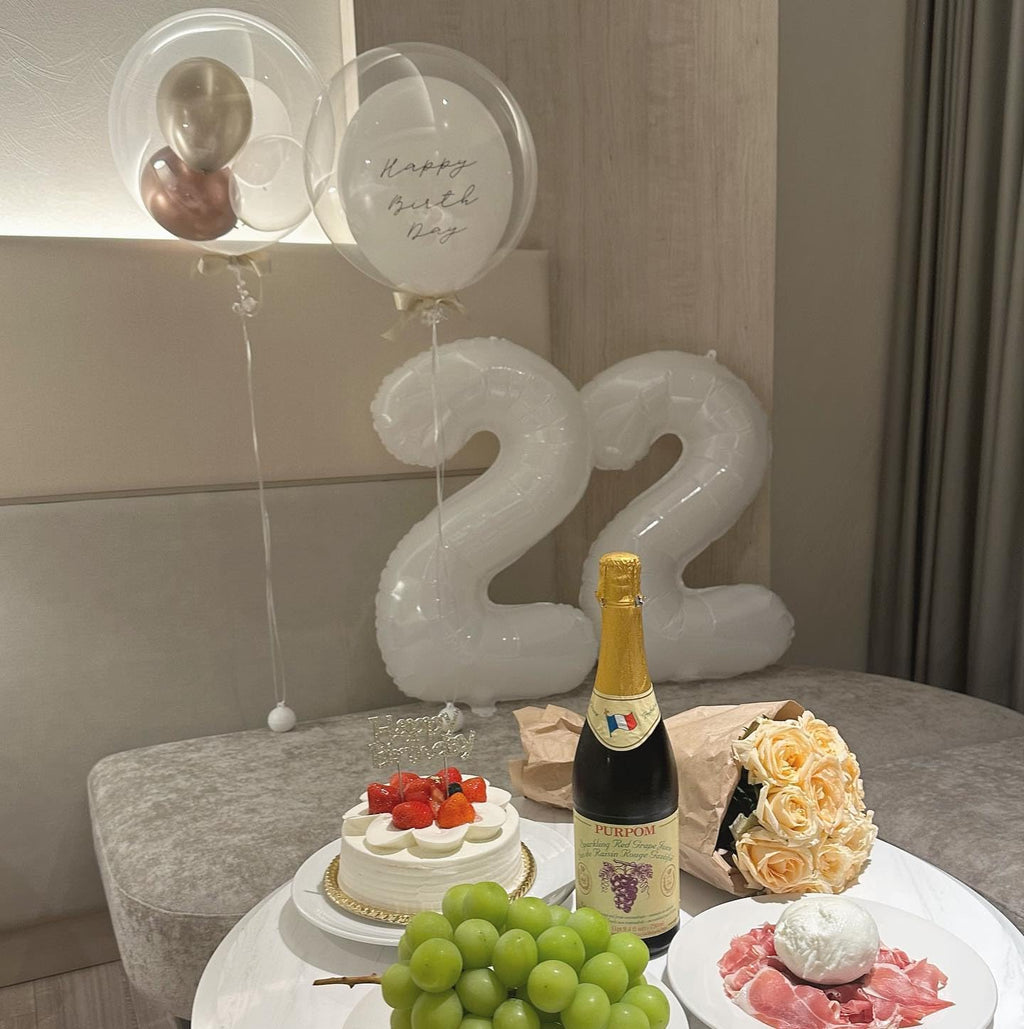 Skiennix Number 4 Balloon - 40 Inch Translucent White Party Decoration for Celebrations