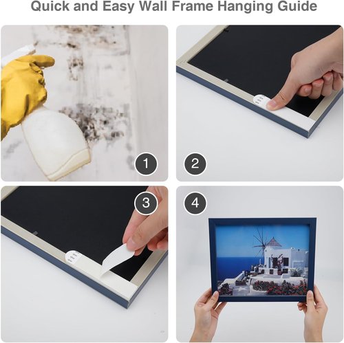 Gisde Heavy-Duty Picture Hanging Strips - 16 Pairs (32 Strips) No-Damage Adhesive Wall Hangers