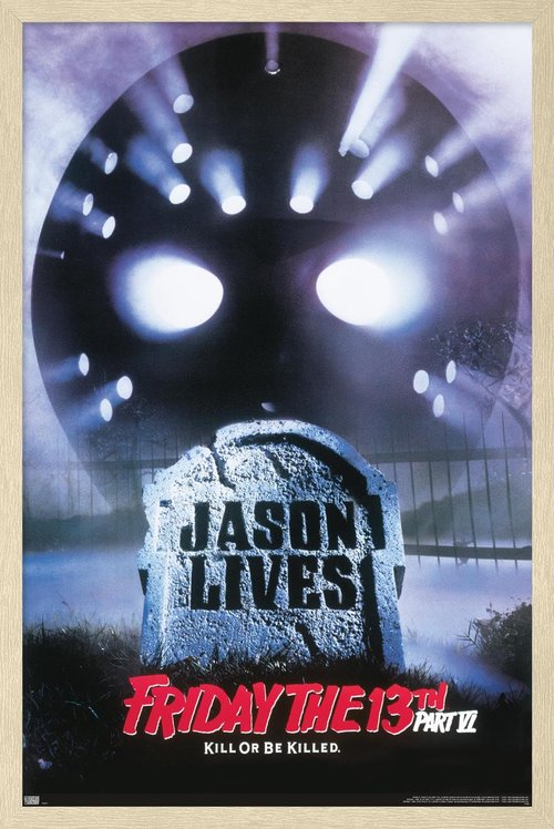 Friday The 13th Part VI: Jason Lives - One Sheet Wall Poster, 22.4L" x 14.7W", Blonde Framed Version