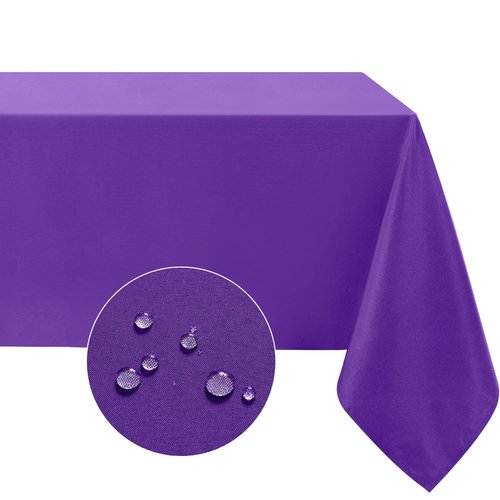 Softalker Rectangle Tablecloth, Waterproof & Stain Resistant Table Cloths Wrinkle Free Fabric Washable 210GSM Polyester Table Cover for Spring/Party/Outdoor - 60 x 102 inch,Purple