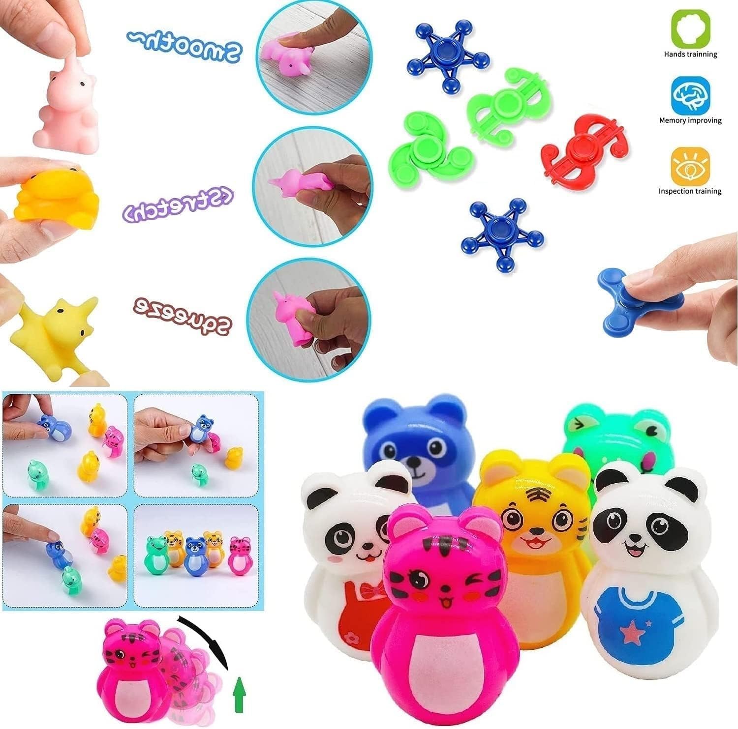 Skiennix 117 PCS Party Favors - Pop Fidget Toys & Goodie Bag Stuffers for Kids 4-12