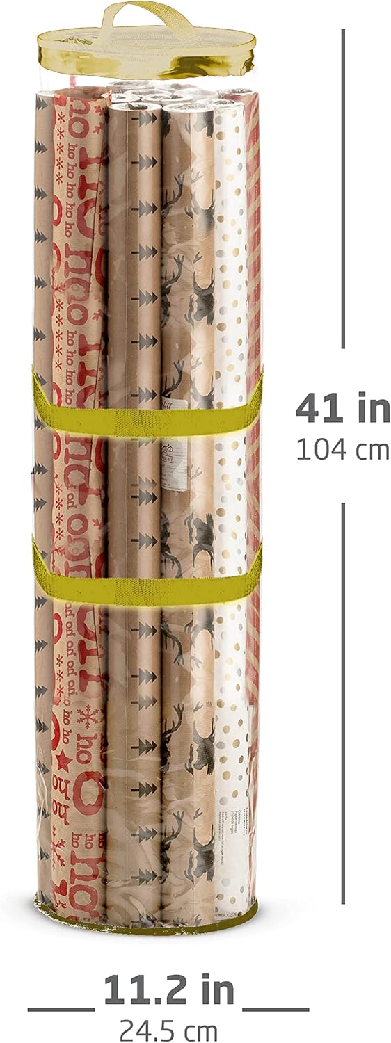ZOBER Wrapping Paper Storage Container - 40-Inch Waterproof Organizer for 25 Rolls
