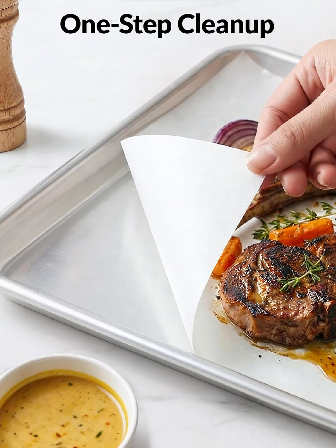 SMARTAKE Parchment Paper Baking Sheets - 200 Non-Stick Precut Sheets, 17x26 Inch for Baking, Grilling & More