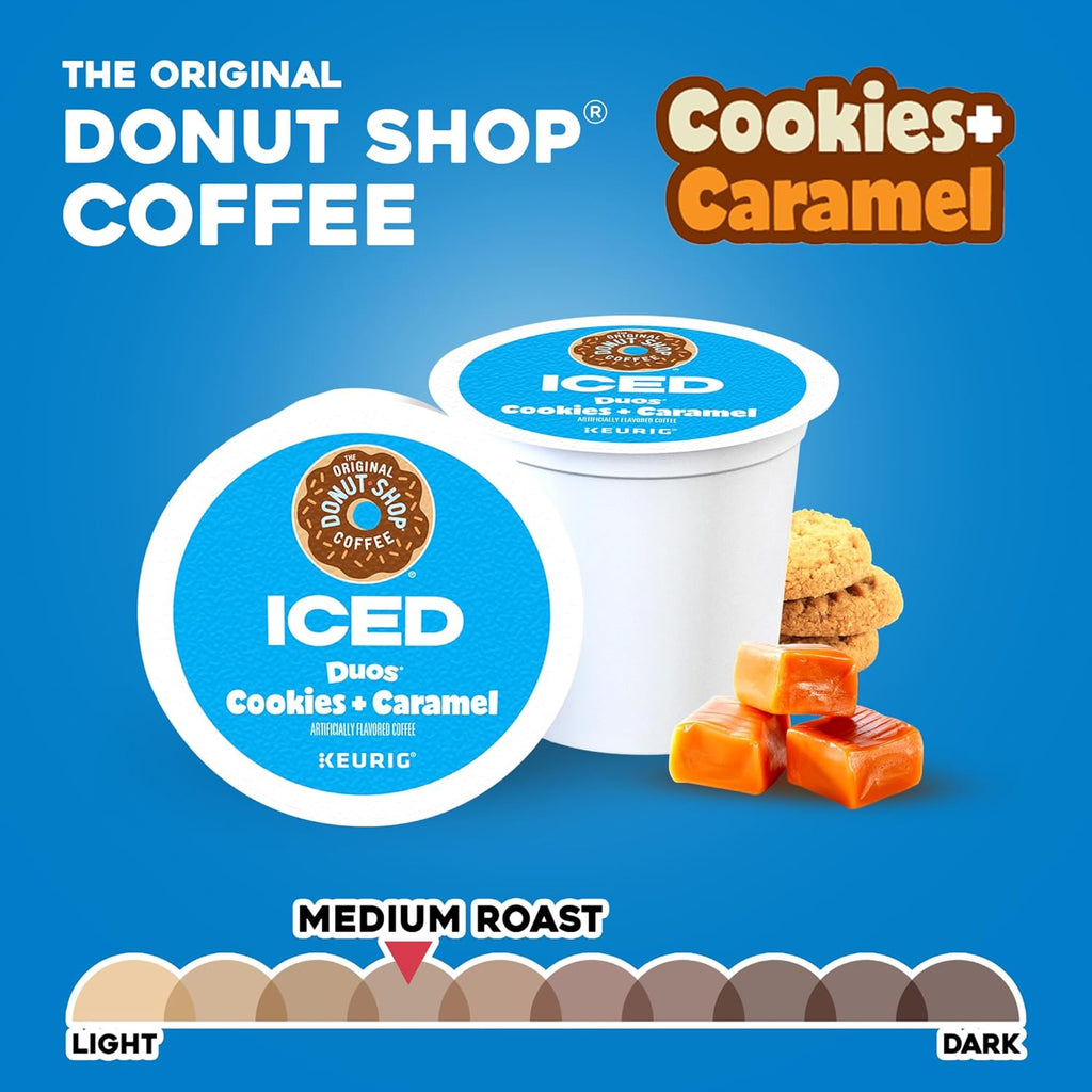 Original Donut Shop | Iced Duos Cookies & Caramel Coffee | 24 Count Keurig K-Cup Pods