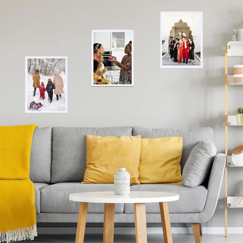 JCJMY 16x24 Picture Frame - Versatile Wall Hanging for Photos & Canvas | White Finish, Horizontal & Vertical