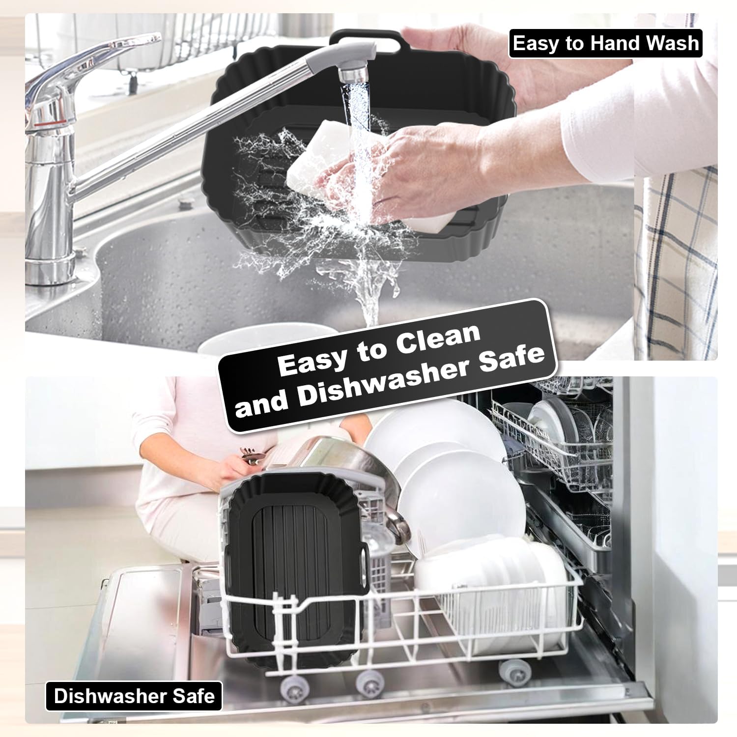 Silicone Air Fryer Liners by Ninja | Reusable 2-Pack for 8-10QT Dual Basket Air Fryers