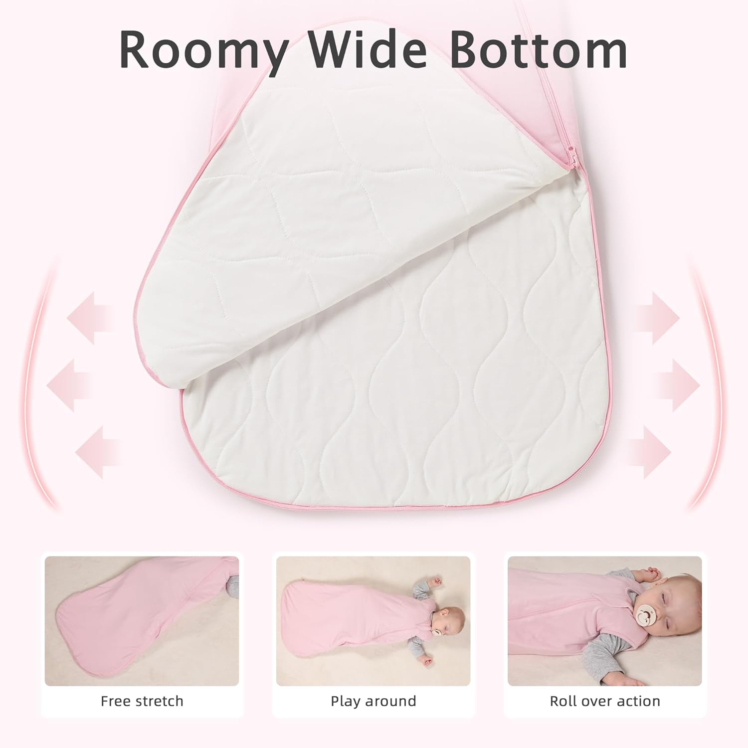 Skiennix Sleep Sack - 1.0 TOG Wearable Blanket for 6-18 Months Babies | Lightweight Bamboo Rayon, Pink, M
