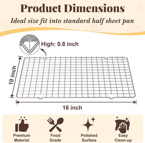 Cooling Racks | Skiennix 2-Piece 10" x 16" Wire Baking Rack - Dishwasher Safe for Oven Cooking & Grilling