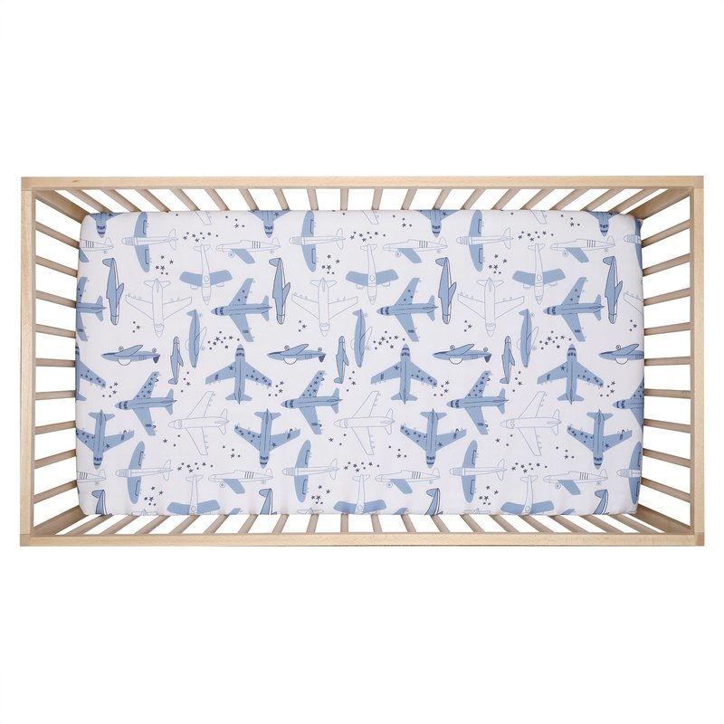 Bedtime Originals Little Aviator 3-Piece Airplane Nursery Baby Crib Bedding Set