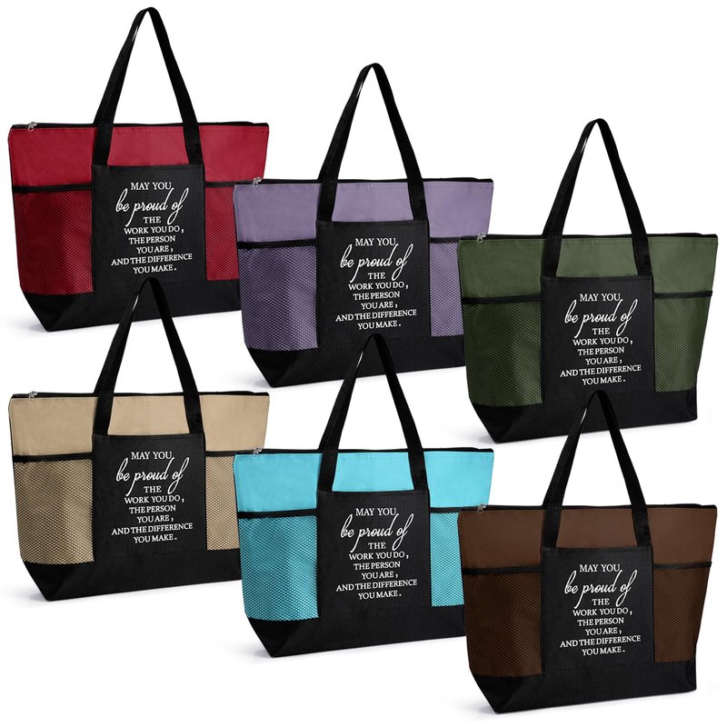 Paterr 6 Nurses Week Tote Bag Bulk 2026 for Women Men Canvas Tote Bag Appreciation Gifts for Doctor Coworker Teacher Team (Retro)
