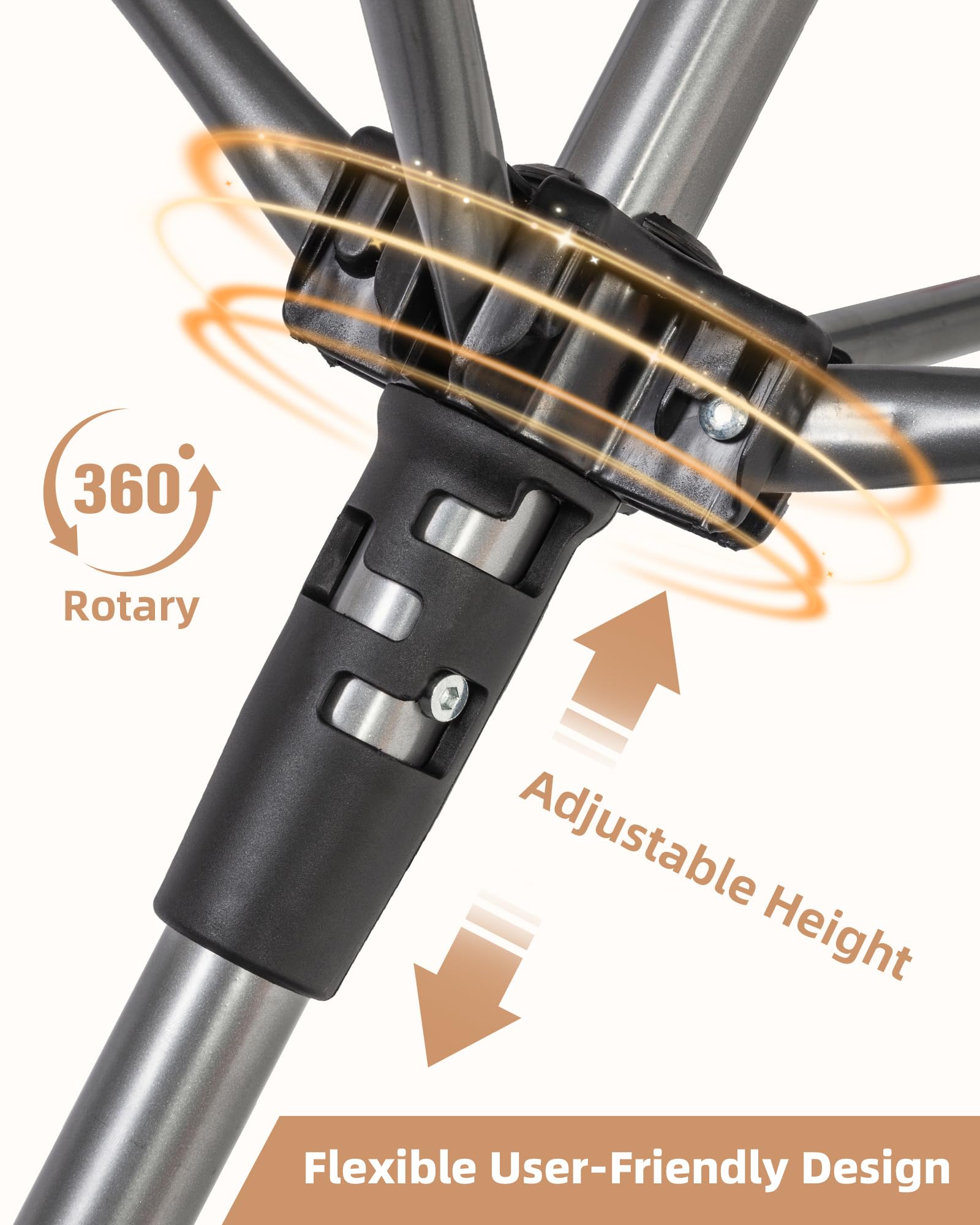 STORAGE MANIAC Portable Umbrella Clothes Drying Rack 8 Lines with 82 Feet Drying Space, Steel Frame & Adjustable Height, 4-arm Umbrella Clothesline for Laundry, Collapsible Indoor & Outdoor Drying