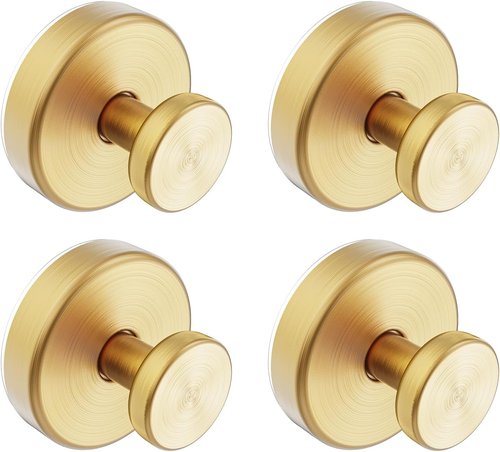 Bntuk Suction Cup Hooks - Durable Wreath Hanger for Doors & Windows | 4 Pack, Gold Finish