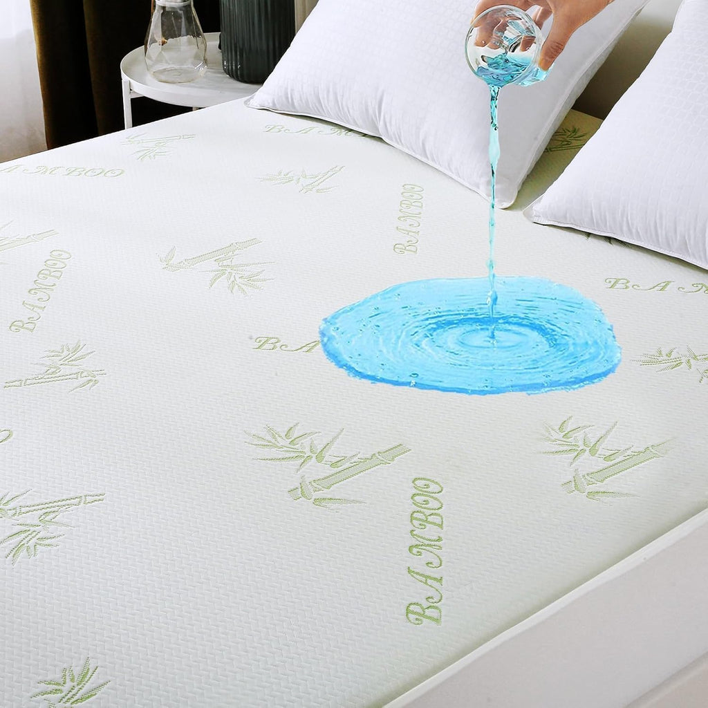 MUXHOMO Premium Waterproof Queen Size Mattress Protector - Breathable Cooling Bed Cover with Deep Pockets (8"-21")
