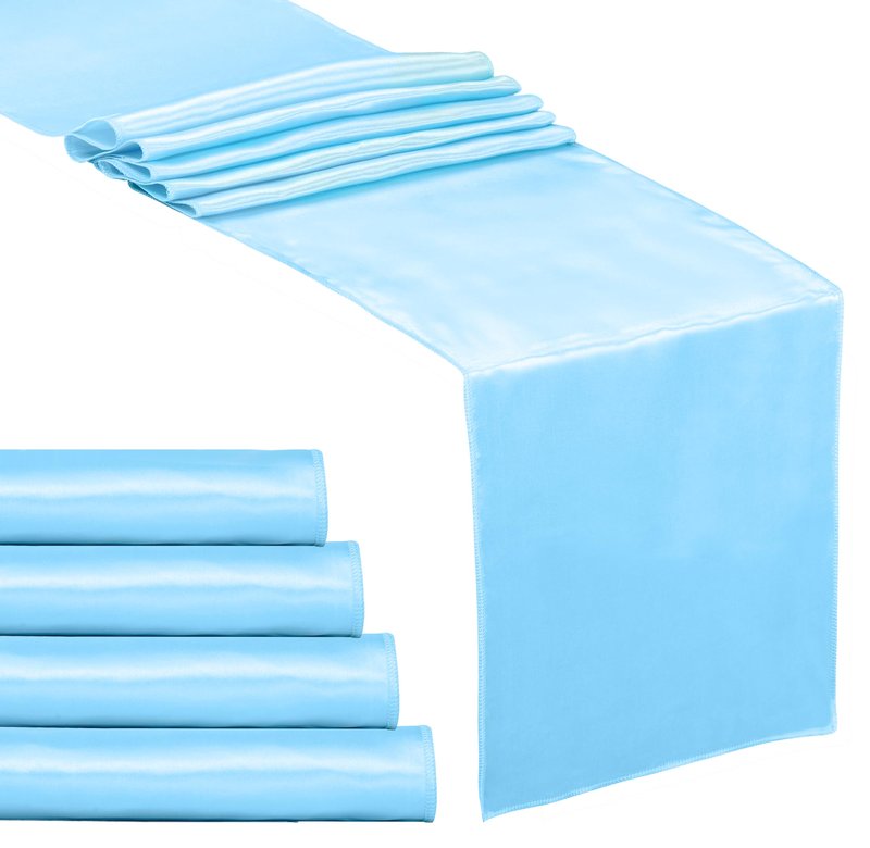 12 Pack Baby Pink Satin Table Runner 12 x 108 Inches Long, Bright Satin Silky Smooth Table Decor for Birthday Party Decorations Wedding Banquets