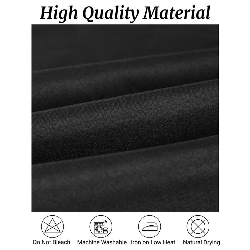 Fokitut 6 Pack Rectangle Tablecloth, 90x132 Inch, Stain Resistant and Wrinkle Polyester Table Cloth, Fabric Table Cover for Kitchen Dining, Wedding, Party, Holiday Dinner-Black