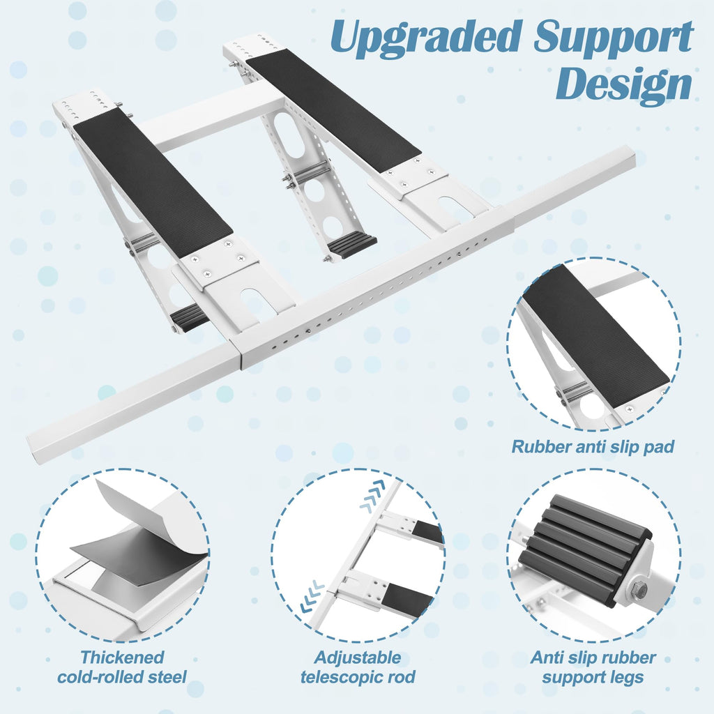 Solaradgy Window AC Bracket, No-Drill AC Window Bracket Compatible with Single & Double-Hung Windows, Heavy-Duty Holds Up to 220lbs, Double-Pole Reinforced Design