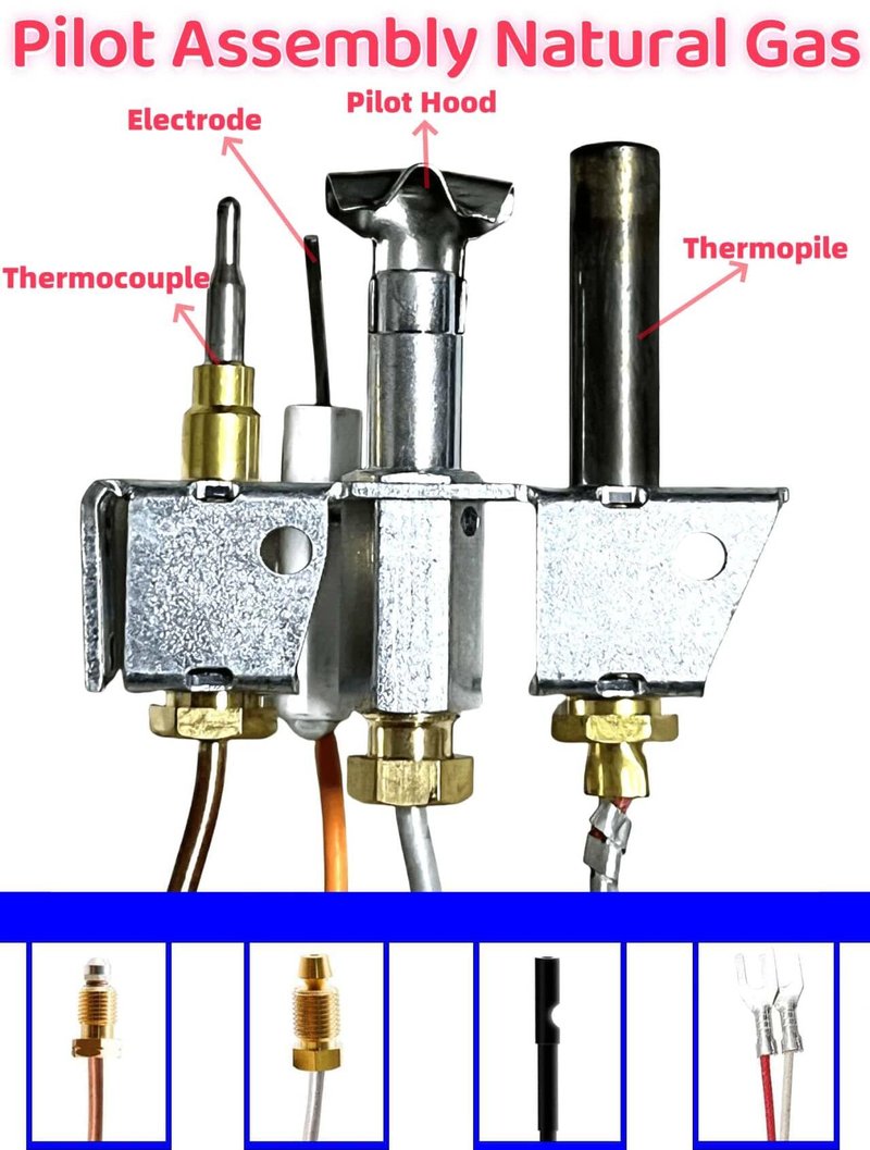 25660/4021-732 Pilot Assembly Natural Gas (NG) for Heatilator, Heat-N-Glo and Quadrafire Stove & Fireplace, Replacement Natural Gas Pilot Assembly for Heatilator GNDC33, GNDC36