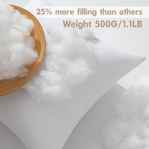 MIULEE Throw Pillow Inserts - Pack of 4, 18x18 Inch, Soft 100% Virgin Microfiber Filling for Couch & Bed