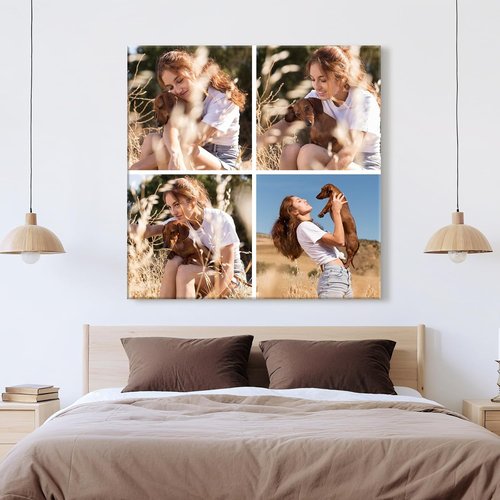 Collage Canvas Prints - Custom 4-Image Wall Art | Personalized Gifts for Weddings, Babies, Pets