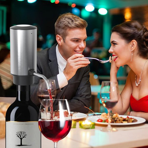 Wine Aerator Electric Wine Decanter Automatic Wine Aerator,Wine Dispenser Wine pourer with Rechargeable for Christmas, parties, weddings, dates (Black)
