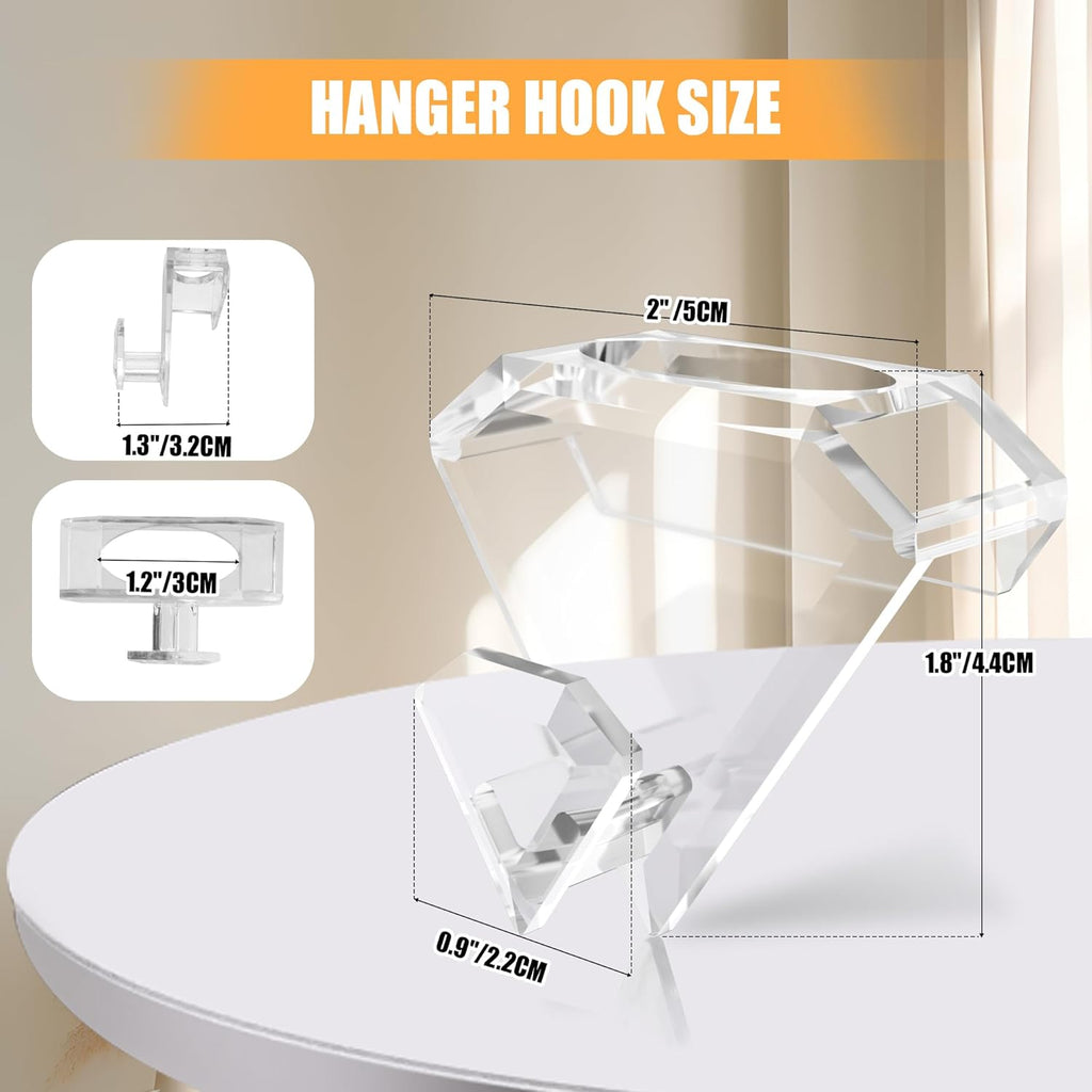 SLMT Space Saving Hanger Hooks - 30 Pack Clear Clothes Connector Hooks for Closet Organization