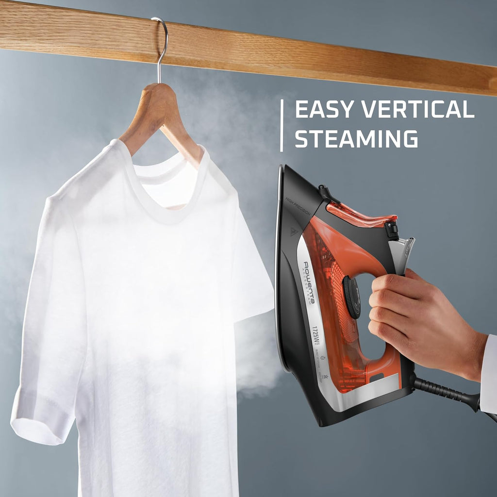 Rowenta Access Steam Iron - Powerful Vertical Steaming with Anti-Drip Protection | Red