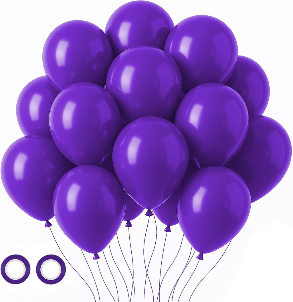 Voircoloria 105pcs Dark Purple Balloons - 12 Inch Latex Party Balloons for Birthdays & Events