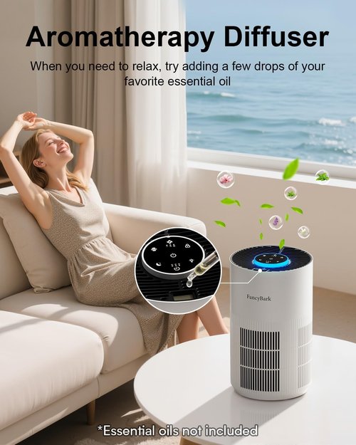 Air Purifiers | H14 True HEPA Room Air Purifier by [Brand Name] - Ideal for Bedrooms Up to 1250 Ft² with Sleep Mode & Aroma Function (White)