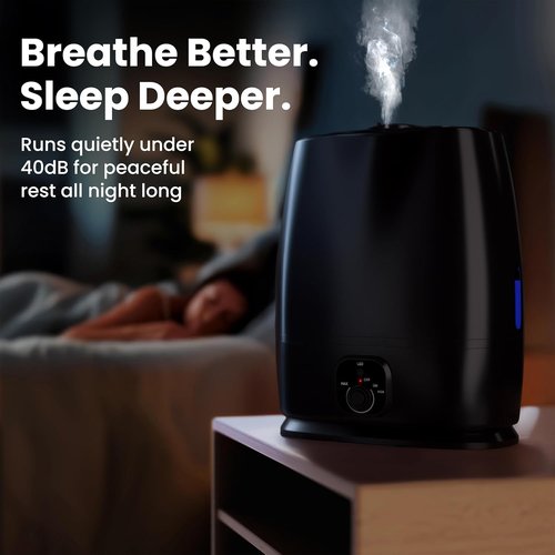 Everlasting Comfort 6L Humidifier - Quiet, 50HR Runtime | No-Filter Cool Mist for Large Rooms, Baby Nursery, Allergies