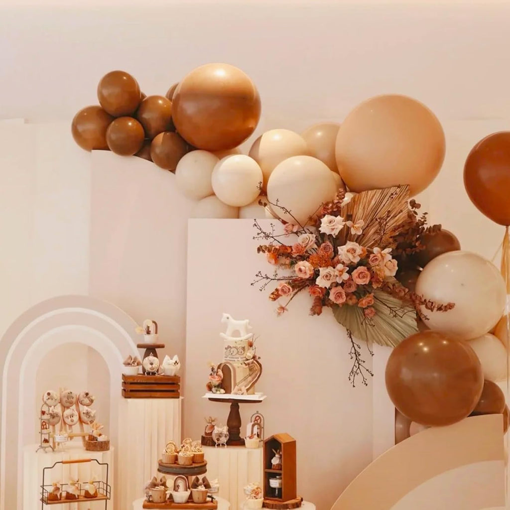 Voircoloria Coffee Brown Balloons - 12-Inch Tan Latex Pack of 66 | Perfect for Weddings, Birthdays & Celebrations