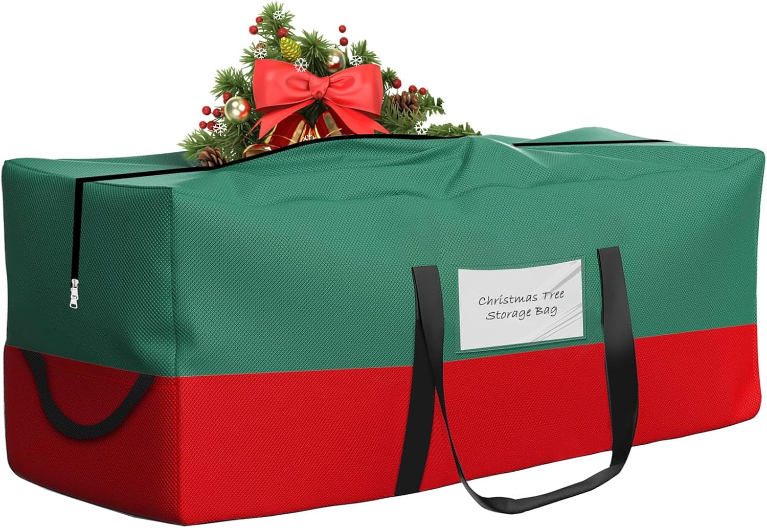 Skiennix Christmas Tree Storage Bag - Fits Up to 10 Ft Tall Trees | Heavy-Duty 600D Oxford Material with Reinforced Handles & Dual Zipper