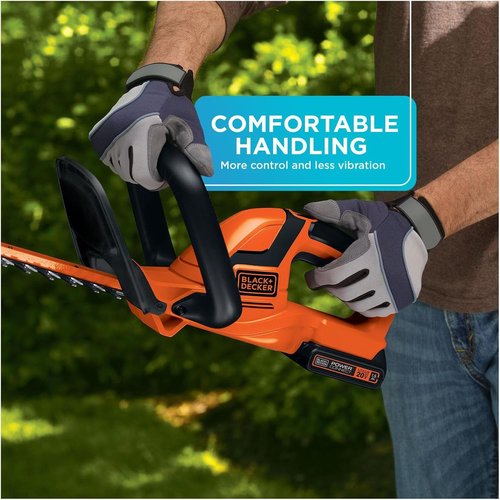 BLACK+DECKER 20V MAX Cordless Hedge Trimmer - 22 Inch Steel Blade, Lightweight Design, Battery & Charger Included