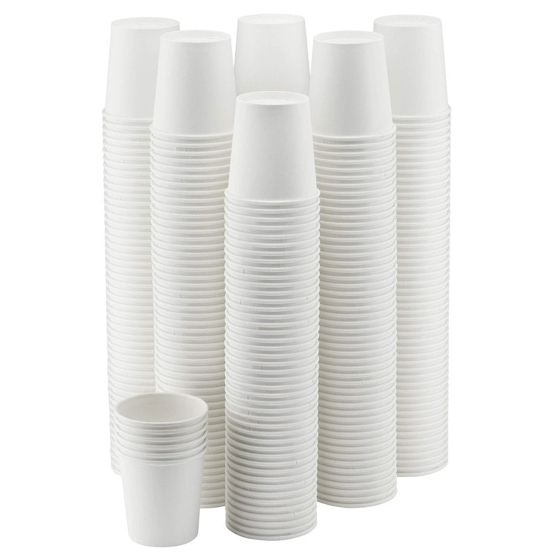 NYHI 6 oz Paper Cups, 300 Pack Disposable Cups for Hot & Cold Drinks, Small Coffee 6 oz Cups, White Drinking Cups for Water Cooler, Espresso, Office, Party