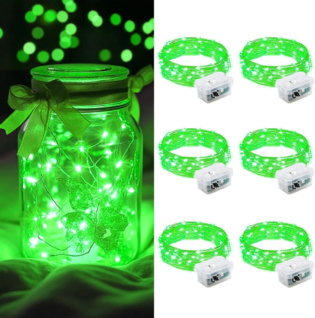 AIKEI LED Fairy Lights - 6 Pack Battery Operated Mini String Lights | Waterproof 7ft 20 LED for Weddings, Parties, and Christmas Decor