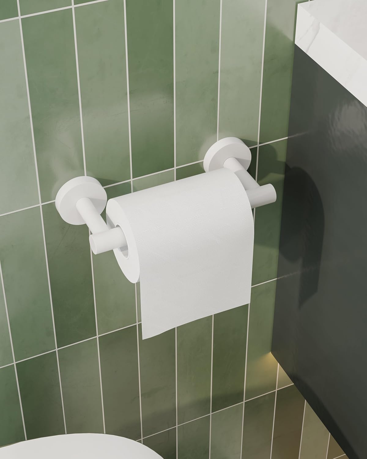 RARXTR Toilet Paper Holder - Wall-Mounted SUS304 Stainless Steel with Pivoting Double Post | Brushed Brass Finish